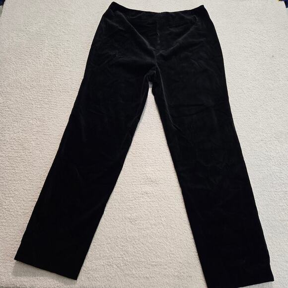 Clothes (real) Saks 5th Ave Black Velvet Pants Women's Size 12 High Waist NWT - Picture 9 of 12
